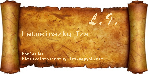 Latosinszky Iza névjegykártya